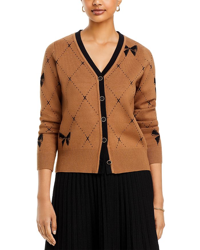 Nancy Yang Bow Print Cardigan Bloomingdale's