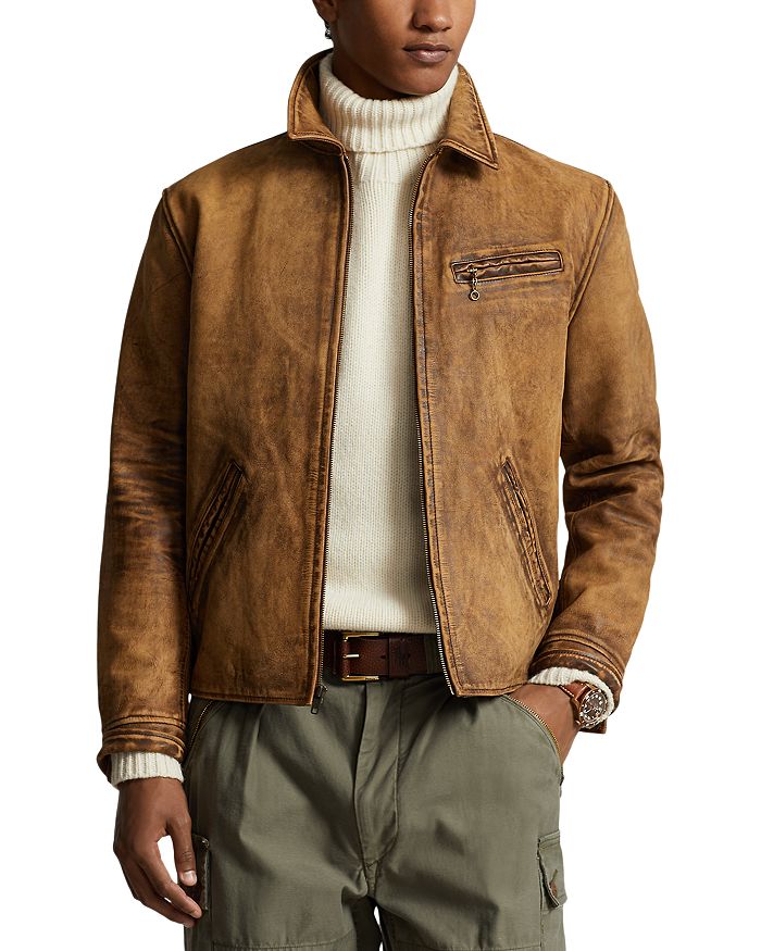 Polo Ralph Lauren Leather Newsboy Jacket | Bloomingdale's