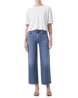Harper Mid Rise Wide Ankle Jeans in Moor