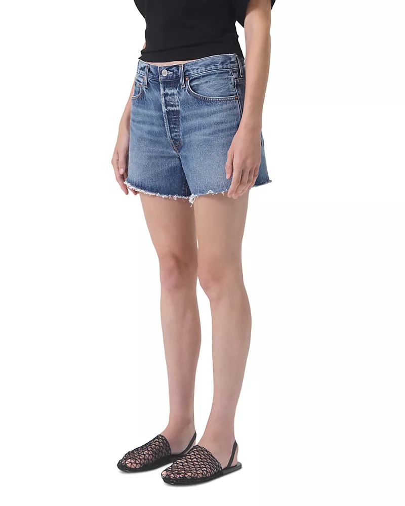 Agolde Parker Cutoff Denim Shorts in Ruin