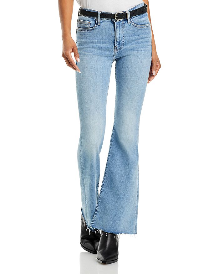 Women's Low Waist Flared Jeans in Color Blocking for a Tall Woman