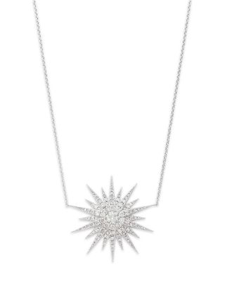 Bloomingdale's Fine Collection Diamond Starburst Pendant Necklace in 14K White Gold, 2.0 ct. t. w.