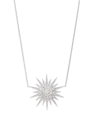 Bloomingdale's Diamond Starburst Pendant Necklace In 14k White Gold, 2.0 Ct. T.w.