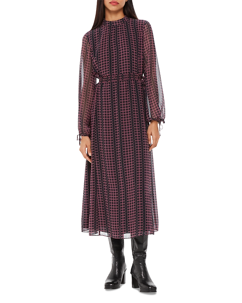 Whistles Circle Link Ivy Dress In Blackmulti