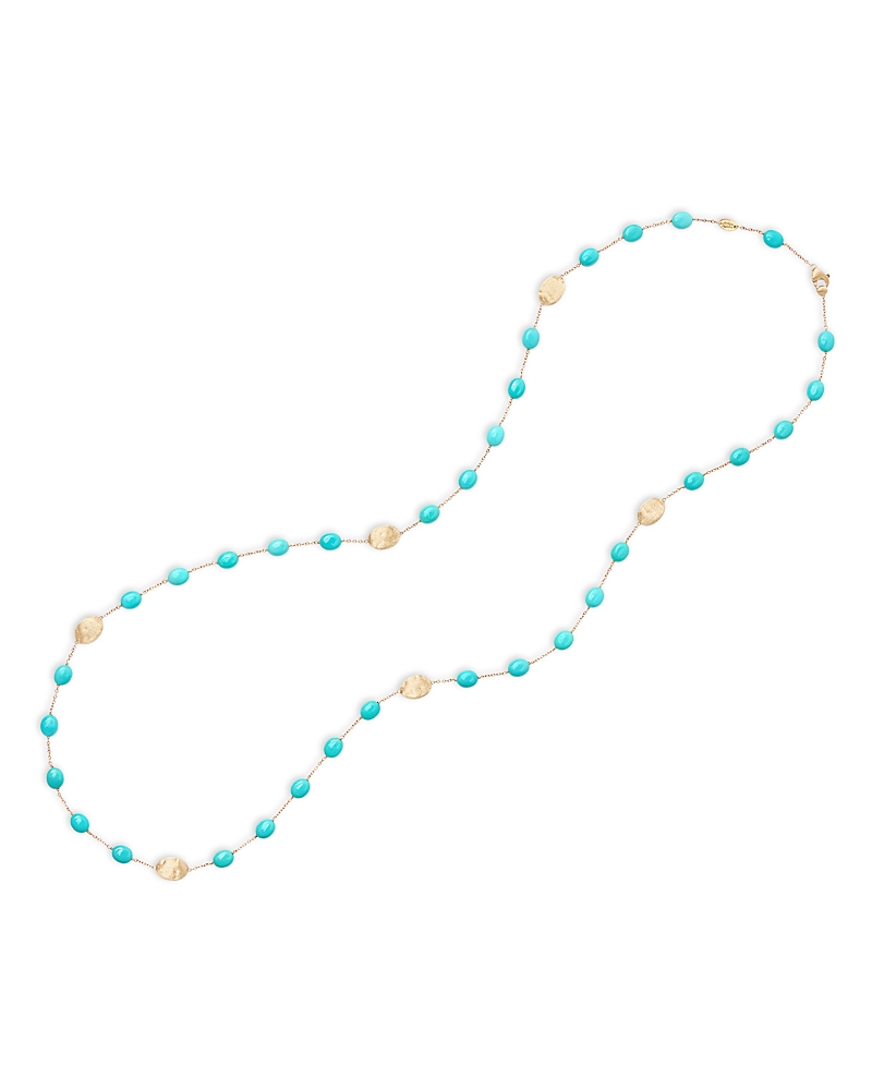 Marco Bicego 18K Yellow Gold Siviglia Turquoise Long Statement Necklace, 36