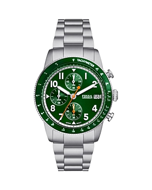 Shop Fossil Sport Tourer Chronograph, 42mm In Green/silver