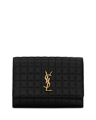 Saint Laurent Cassandre Matelasse Carre Flap Pouch in Lambskin