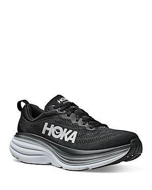 Shop Hoka Women's Bondi 8 Lace Up Sneakers In Black/white