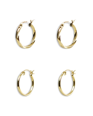Argento Vivo Hoop Earrings Set In Gold