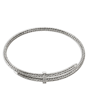 John Hardy Sterling Silver Classic Chain Diamond Pave Coil Choker Necklace, 13