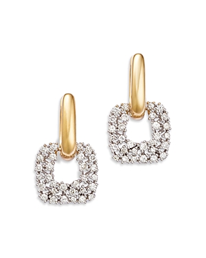 Bloomingdale's Diamond Door Knocker Drop Earrings in 14K White & Yellow Gold, 0.95 ct. t.w.