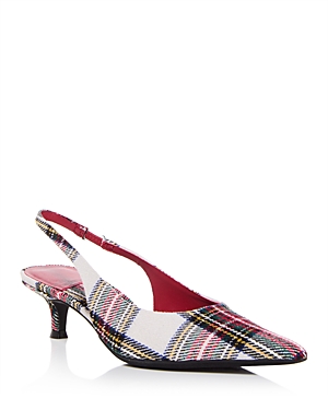Jeffrey Campbell Persona Slingback Pump In Red White Plaid