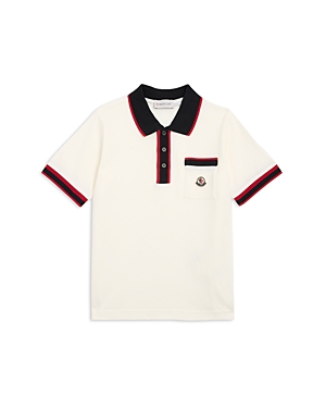 Shop Moncler Boys' Pique Polo Shirt - Big Kid In Natural