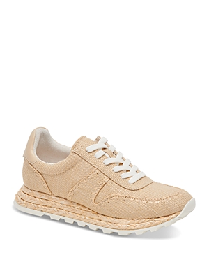 Shop Dolce Vita Women's Ayita Lace Up Sneakers In Light Natural Raffia