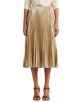 Ralph Lauren - Pleated Metallic Midi Skirt