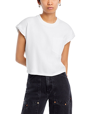 Shop Mother The Keep On Rolling Pocket Tee In Bright White