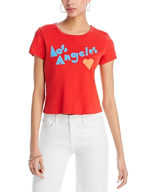 Mother The Itty Bitty Cotton Ringer Tee In La Love