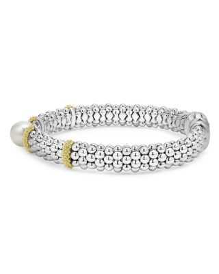 18K Yellow Gold & Sterling Silver Luna Cultured Freshwater Pearl Caviar Bead Bracelet