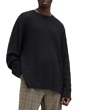 Shop Allsaints Drax Oversized Fit Crewneck Sweater In Jet Black