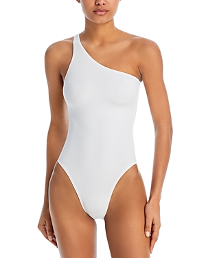 Norma Kamali Mio One Shoulder One Piece Swimsuit In White