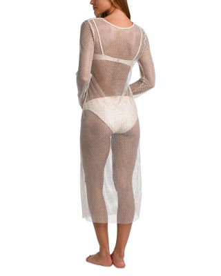 Sara Crochet Studded Swim Cover Up Maxi Dress