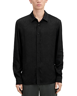 The Kooples Straight Fit Button Down Shirt In Black