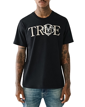 Shop True Religion True Face Cotton Logo Graphic Tee In Jet Black