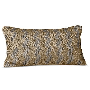 Shop Hudson Park Collection Linear Sandstone Beaded Decorative Pillow, 12 X 22 - 100% Exclusive In Gold