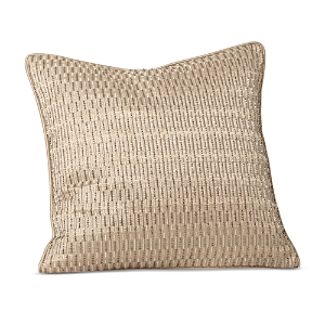 Shop Hudson Park Collection Linear Sandstone Beaded Decorative Pillow, 16 X 16 - 100% Exclusive In Gold