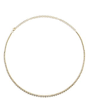 Moon & Meadow 14K Yellow Gold Bailey Diamond Bezel Collar Necklace, 18