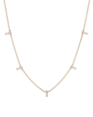 Shop Adina Reyter 14k Yellow Gold Pink Sapphire & Diamond Drop Station Collar Necklace, 15-16 In Pink/gold