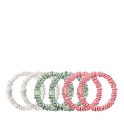 Pure Silk Skinny Scrunchies, Set of 6