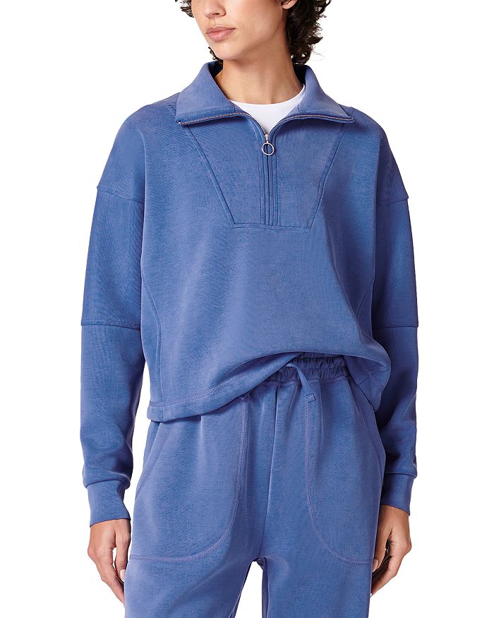 Sweaty Betty Sand Wash Funnel Neck Half Zip Sweatshirt