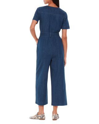 Denim Short Sleeve Jumpsuit