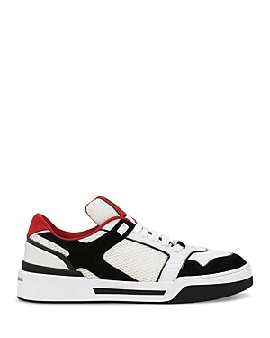 Shop Dolce & Gabbana Men's New Roma Low Top Sneakers In Black/white