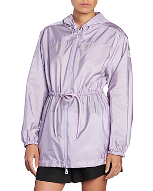 Shop Moncler Filira Hooded Drawstring Jacket In Pastel Purple