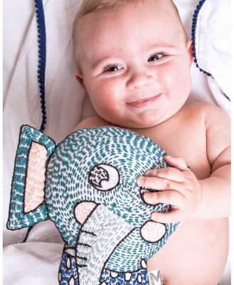 Unisex Handmade Plush Toy Rattle Eli The Elephant - Baby, Little Kid