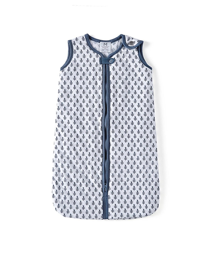 Malabar Baby Unisex Gots Certified Organic Cotton Quilted Lightweight Handmade Wearable Blanket - Baby In Fort (blue White)