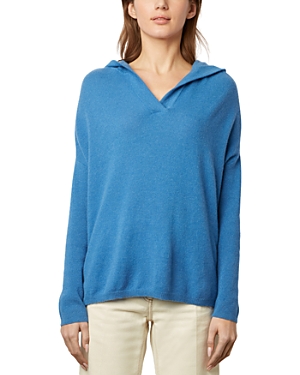 Gerard Darel Leotina Hooded Cashmere Sweater In Blue