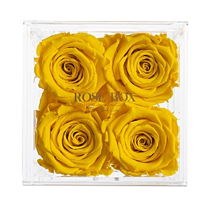 Shop Rose Box Nyc 4 Rose Jewelry Box In Yellow