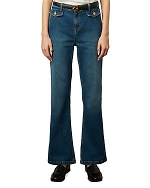 Gerard Darel Camy Double Pocket Flare Jeans In Blue