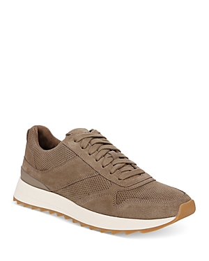 Shop Vince Men's Edric Perforated Lace Up Sneakers In Flint