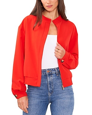 Shop Vince Camuto Stand Collar Bomber Jacket In Tulip Red