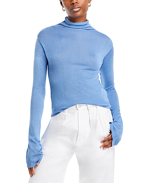 Shop Dl1961 Funnel Turtleneck Sweater In Powder Blue