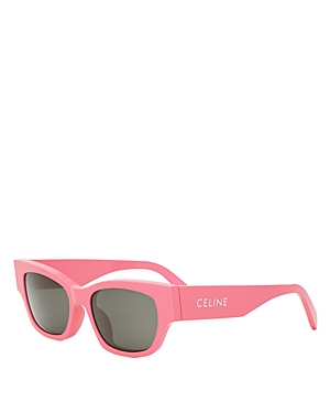 Shop Celine Monochroms Cat Eye Sunglasses, 54mm In Pink/gray Solid