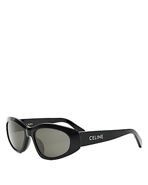 Shop Celine Monochroms Geometric Sunglasses, 57mm In Black/gray Solid