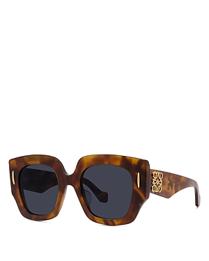 Shop Loewe Anagram Geometric Sunglasses, 50mm In Havana/gray Solid
