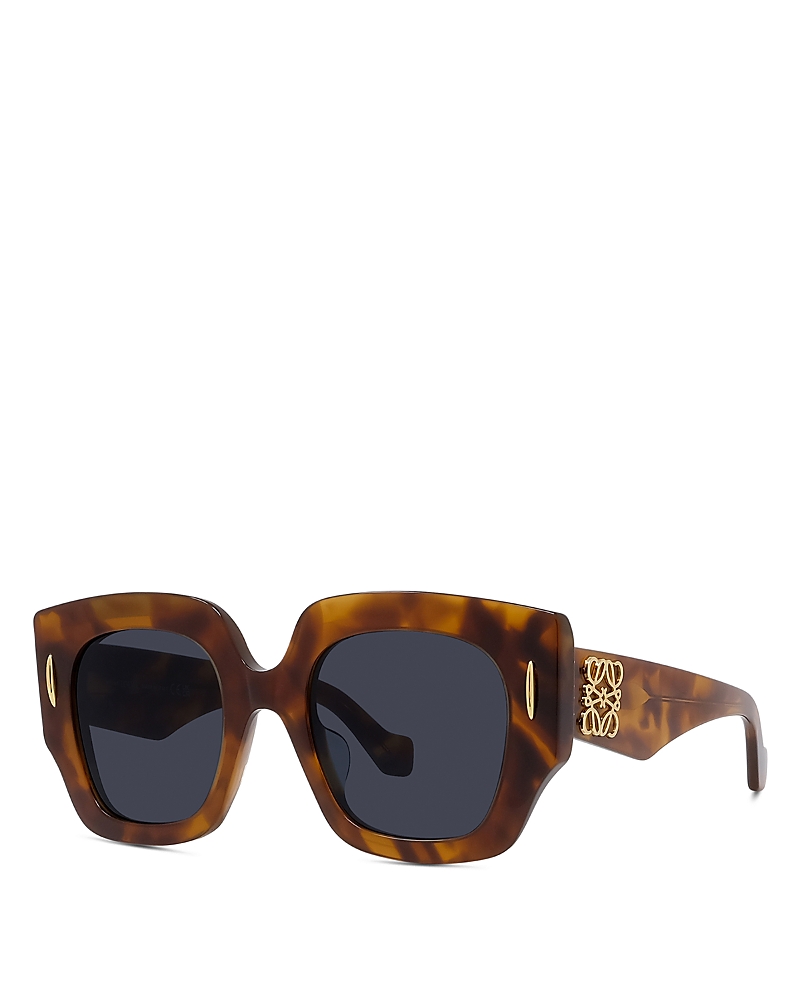 Loewe Anagram Acetate Square Sunglasses In Havana/gray Solid