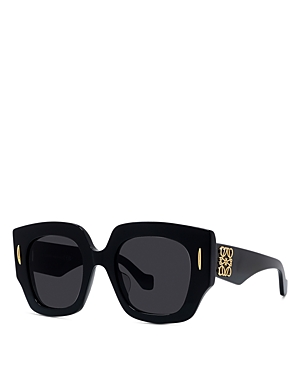 Shop Loewe Anagram Geometric Sunglasses, 50mm In Black/gray Solid