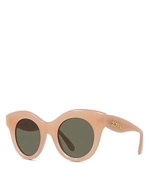 Shop Loewe Curvy Round Sunglasses, 49mm In Pink/brown Solid